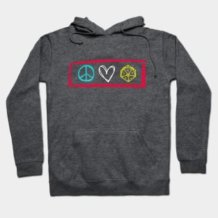 Peace, Love, D20 Hoodie